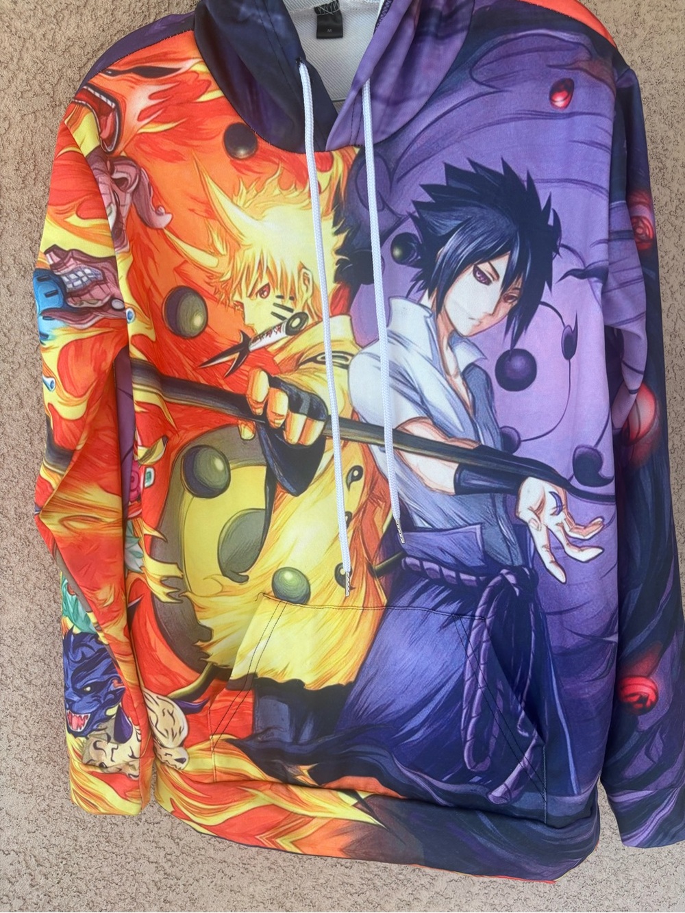 Purple & Orange Graphic Anime Hoodie Sweatshirt